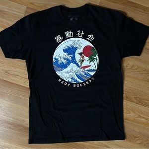 Riot Society Aloha Surfer Mens Medium Black Tshirt